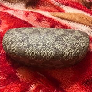 Coach Beige and Brown Patterned Eyeglass Case